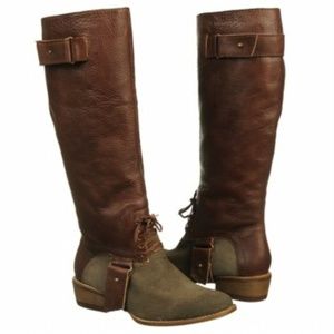 Kensie Boast Lace-up Leather Harness Riding Boots